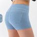 Women's Clothing High Waist Hip Lift Yoga Denim Shorts For Women High Elastic Slimming Abdomen Sports Wear Fitness Three Quarter Pants_ecoleips.com