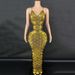 Women's Clothing Sexy Black And Gold Sling Lacquer Bread Hip Dress Birthday Party Light Luxury Dress_ecoleips.com