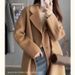 Women's Beige Wool Blend Coat Oversized Long Trench Coat Korean Style Casual Outerwear_ecoleips.com