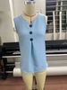 Women's V Neck Sleeveless Vest Top Button Detail Cotton Linen Blend Spring Summer New_ecoleips.com