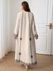 Plus-Size Women's Long-Sleeve Dress, Elegant Middle Eastern Robe Style, Ethnic Print, Loose & Comfortable, Elegant For Commute & Vacation_ecoleips.com