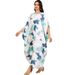 Muslim Dress Women Elegant Printed Dubai Abaya Dress – Batwing Sleeve Muslim Robe For Women, Flowy Long Dress With Middle Eastern Floral Design_ecoleips.com
