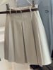 K Academic-style Pleated Midi Skirt For Women, New High-waisted Slimming Versatile Office Skirt With Belly Coverage. No Belt_ecoleips.com