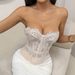 Cross-border Bestseller: Elegant Sexy Lace Semi-transparent Pure Desire Bustier With Padding, Underwire, Fishbone_ecoleips.com