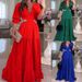 Women's Clothing Autumn And Winter Dress Fashion Personality V Neck Party Mid Length Dress_ecoleips.com