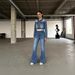 European And American Retro Washed Flared Jeans For Women, Casual Straight-leg Denim Pants,_ecoleips.com