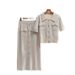 Women's Clothing high grade knitted suit spring and autumn new sweet and gentle short sleeved dress, two pieces_ecoleips.com