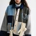 Women's Clothing Retro Color Matching Colorful Plaid Silhouette Loose Lamb Wool Short Jacket_ecoleips.com