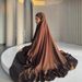 Muslim Women's Clothing Solid Color Long Robe Dress Two-Piece Set Pleated Headscarf Large Hijab P111_ecoleips.com