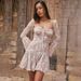 Women's Clothing Ins Lace New Trumpet Sleeve Tube Top Dress Sexy Hot Girl Casual Backpack Hip Short Skirt_ecoleips.com