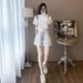 Women's Clothing New Style Fashionable Slim Fit Loose Short Sleeved Shorts Casual Two Piece Suit_ecoleips.com