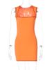 Hugcitar Matching Color Square Collar Sleeveless Sexy Bodycon Mini Dress Women Fashion Y2K Clothes Streetwear Festival Party_ecoleips.com