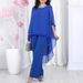 Women's Clothing Women's Loose Casual Chiffon 2 Piece Set Top Bottoms Solid Color Style Clothing For Formal & Casual_ecoleips.com