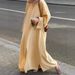 2025 Cross-Border Foreign Trade Women's Clothing Middle East Arab Dubai Muslim Solid Color Long Robe Loose Pants_ecoleips.com