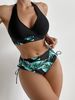 Aria Basics New Bikini In Solid Color Spliced Design, Two-piece With Tie Straps, Push-up Sexy Swimsuit For Women_ecoleips.com
