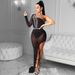 Voya Voya Women's New European And American Women's Clothing Sexy Nightclub Mesh See-through Irregular_ecoleips.com