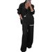 Women's Casual Blazer And Wide Leg Pants Set Two Piece Outfit Comfortable Loose Fit Long Sleeve Tops And Trousers For Office Daily Wear_ecoleips.com