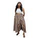 Women's High-Waisted Wrap Skirt – A-Line Asymmetrical Plaid Midi Skirt With Adjustable Drawstring, Summer Casual Skirt In Light Brown (S-2xl)_ecoleips.com