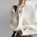 Women's Knit Sweater Long Sleeve Semi-Turtle Neck Loose Fit Casual Pullover Basic Top Trendy Fashion_ecoleips.com
