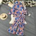 Resort Style Two-Piece Set For Women, Autumn French Print Loose Long Sleeve Top And High-Waisted Straight-Leg Casual_ecoleips.com