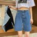 Women's Clothing Retro Denim Shorts For Women Summer New Ins Trend High Waist Slimming Short Straight Pants Thin_ecoleips.com