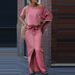 Women's Clothing New Women's Fashion Tops Slit Skirt Two Piece Suit_ecoleips.com