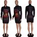 Women's Autumn/Winter Casual Printed Dress Urban Style Letter Print Thin Material Elegant Fashion Thin Dress For Summer_ecoleips.com