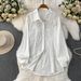 Women's Heavy Embroidery Long Sleeve Cardigan Coat French Casual Style Sun Protection Loose Mid-Length Shirt For Spring And Autumn_ecoleips.com