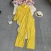 Embroidered Blouse & High-Waisted Wide Leg Pants Set – Casual Elegance For Autumn (Blush/Pink/White/Black/Red, One Size Fits Most)_ecoleips.com