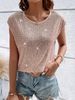 K New Loose Casual Fashion Party Round Neck Sleeveless Top Women's Sequin T-shirt. No Necklaces Or Other Accessories_ecoleips.com