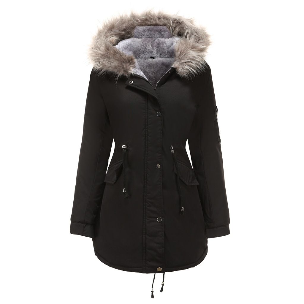 European-Sized Winter Parka Coat – Heavyweight Cotton-Polyester Blend (1XL-5XL, Black/Dark Pink/Gray-Pink)_ecoleips.com
