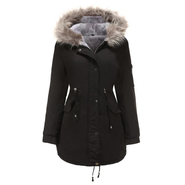European-Sized Winter Parka Coat – Heavyweight Cotton-Polyester Blend (1XL-5XL, Black/Dark Pink/Gray-Pink)_ecoleips.com
