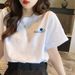 Cotton Short-sleeved T-shirt Women's Large Size Summer New Women's Clothing Loose And Thin White Top Bottoming Shirt_ecoleips.com