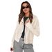 Jacket Patchwork European And American Women's Fashion Hooded Sweatshirt Lazy Style Zipper Hoodie Short Knitted_ecoleips.com