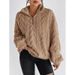 Women's Clothing Reversible Fleece Floral Zip-Up Hoodie - Soft & Stylish Pullover With Cozy Double-Sided Fabric (Wine Red, Khaki, Beige, Dark Gray)_ecoleips.com