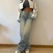 High Waisted Wide Leg Jeans for Women European American Style Retro Washed Straight Leg Loose Fit Slimming Floor Length Sexy Denim Trousers_ecoleips.com