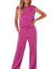 K Casual Set Solid Color New Product Sleeveless Top High Waist Wide Leg Pants Women's Two Piece Set_ecoleips.com
