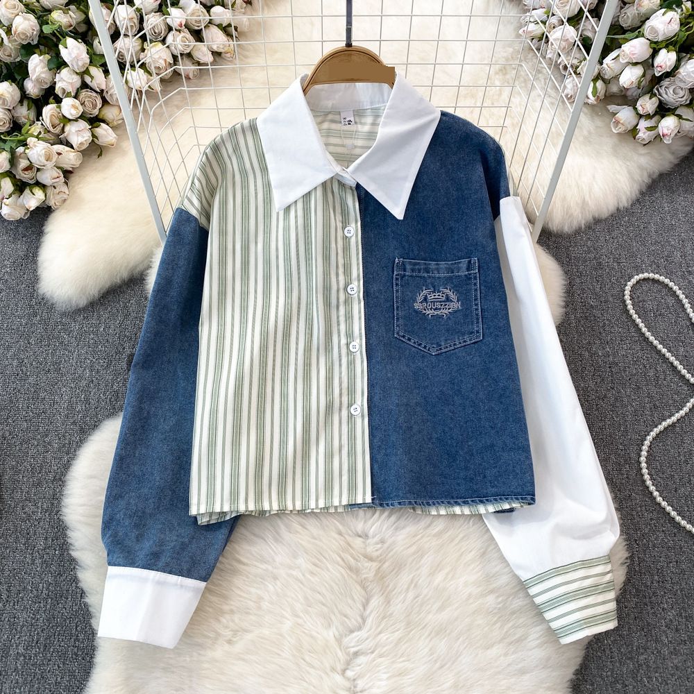 Women's Clothing Two Piece Shirt For Women Early Spring Chic Design Striped Tops For Women_ecoleips.com