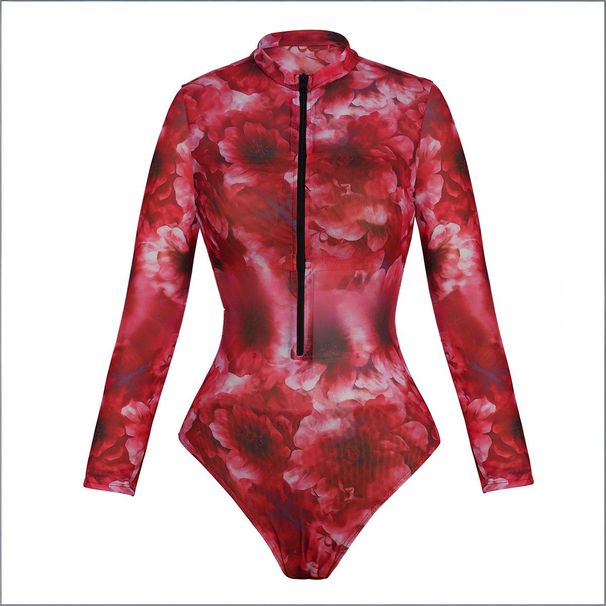 Women's Clothing Women's Style Long Sleeved One Piece Swimsuit SPF Sun Protection Long Pants Krupniki Swimwear_ecoleips.com