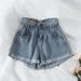 Women's High-Waisted Slimming Denim Shorts Korean Style Loose Wide Leg Summer 2021 Trendy Rolled up Hot Pants for Students_ecoleips.com