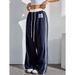 Women's Clothing Spot Delivery Girl Casual Pants Loose Lace Drawstring Elastic Waist Long Pants_ecoleips.com