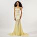 European And American New Style Gentle Wind Light Yellow Ice Silk Mesh Patchwork Strapless For Women With Large Hem Slim_ecoleips.com