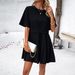 DiYun European And American Women's Clothing 2024 Spring/Summer Elegant Short-Sleeve Patchwork Dress_ecoleips.com