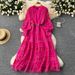 Muslim High-end Elegant Dress For Women New Style Palace Style Retro Heavy Hollow Lace Splicing French Dress_ecoleips.com