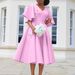 D3191 Women's Fashion 2023 New Bell Sleeve V-Neck Stylish Elegant Large Hem European And American Dress_ecoleips.com