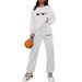 Women's Casual Versatile Thickened Jogger Set Letter Print Two Piece Fashion_ecoleips.com