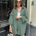 Women's Clothing Casual Temperament New Women's Clothing Solid Color Cardigan Button Down Top Fashion Shorts Two Piece Set_ecoleips.com