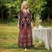 European And American Spring/summer Women's Ethnic Dress, Middle Eastern Plus-size Loose-fitting Split Long Robe,_ecoleips.com