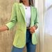 2023 New Autumn Solid Color Simple Long Sleeve Blazer Women's Jacket_ecoleips.com