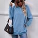 Women's Fleece-Lined Slightly Loose Crew Neck Pocket Sweatshirt_ecoleips.com